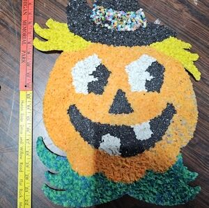 Festive Pumpkin & Witch Decoration